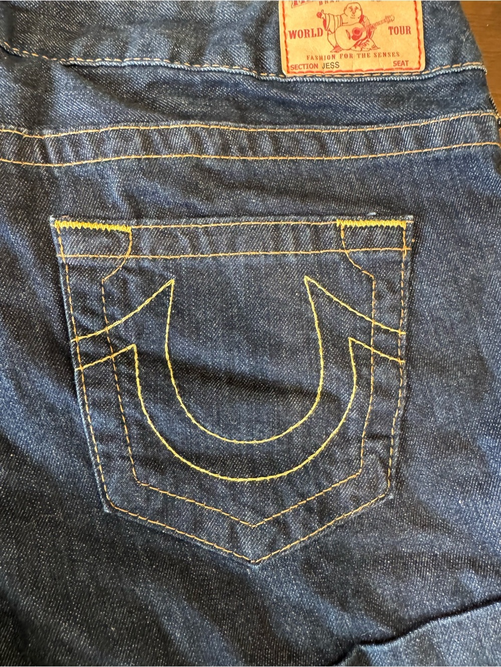 True Religion Womens Jess Shorts Dark Blue Denim Jean Cuffed Shorts Size 32 - Picture 3 of 10